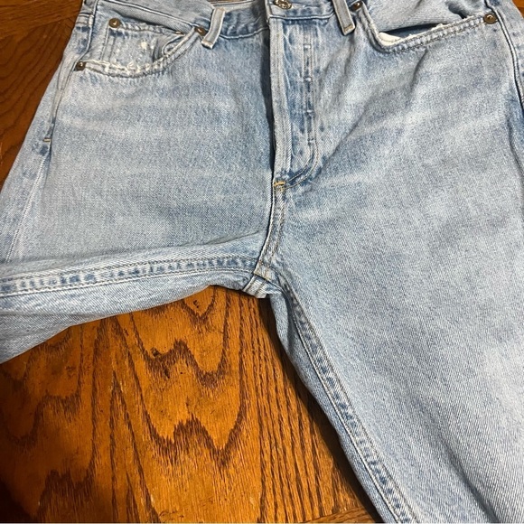 AGOLDE Jaime Button Fly Distressed Classic High Rise Straight Ankle Jeans Sz 27 - Picture 9 of 15